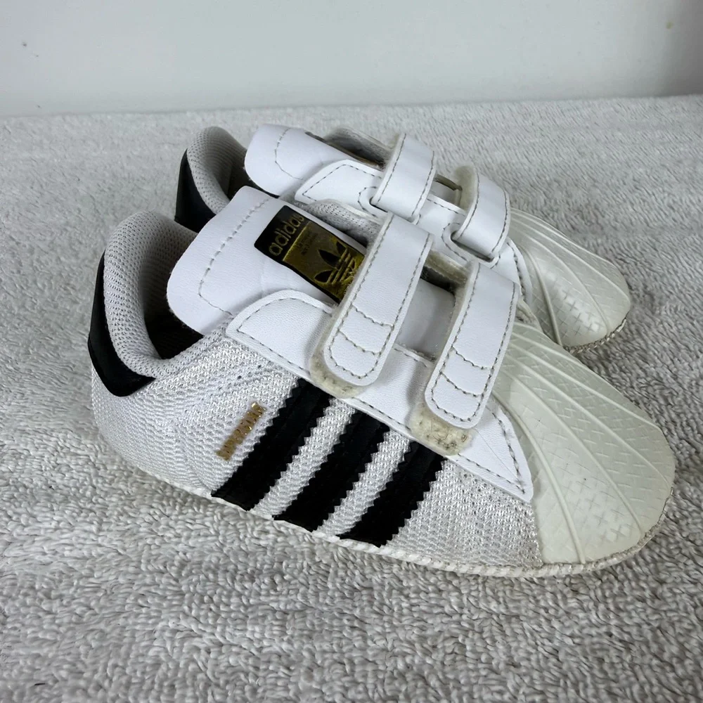 Adidas Superstar Ortholite Baby Infant Soft Shoes‎ Sneakers Black White Size 5